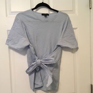 Baby blue tie shirt
